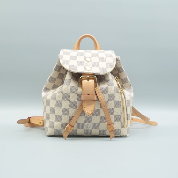 Louis Vuitton Handbags - Louis Vuitton Sperone BB White Damier Azur Canvas Backpack